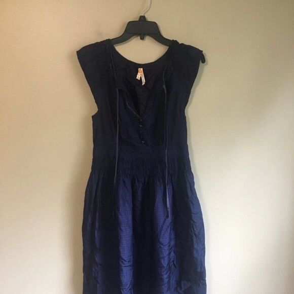 Maeve size 4 silk navy dress - Picture 1 of 8